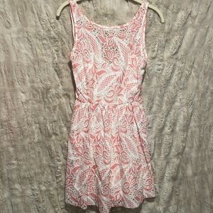 Pink + White Skater Dress, Size Small